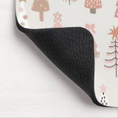 Noël Scandinave Sapins Roses マウスパッド (コーナー)