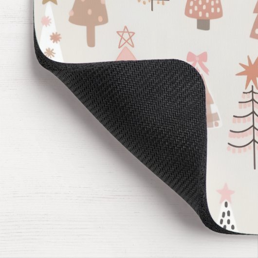  Noël Scandinave Sapins Roses マウスパッド (コーナー)