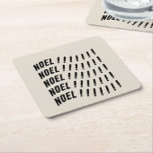 Noel Typography スクエアペーパーコースター (アングル)