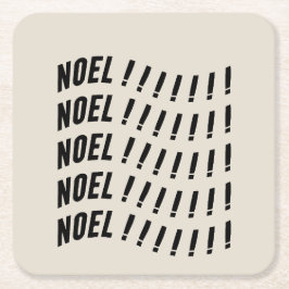 Noel Typography スクエアペーパーコースター