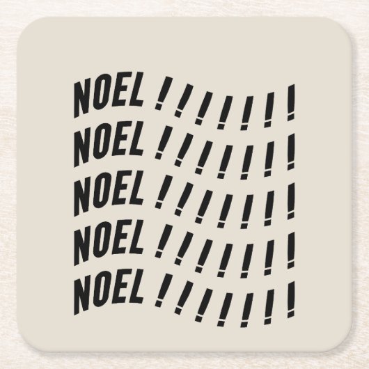 Noel Typography スクエアペーパーコースター (正面)