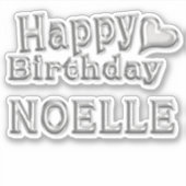 Noelle Happy Birthday silver Aufkleber Sticker シール (正面)