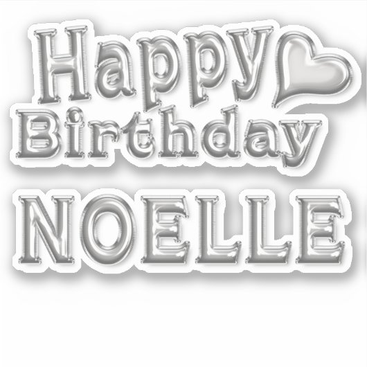 Noelle Happy Birthday silver Aufkleber Sticker シール (正面)