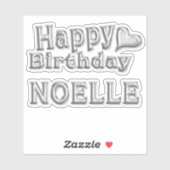 Noelle Happy Birthday silver Aufkleber Sticker シール (シート)