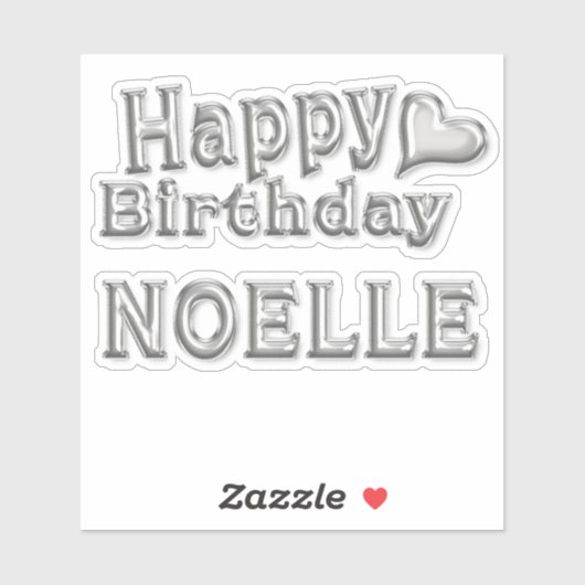 Noelle Happy Birthday silver Aufkleber Sticker シール (シート)