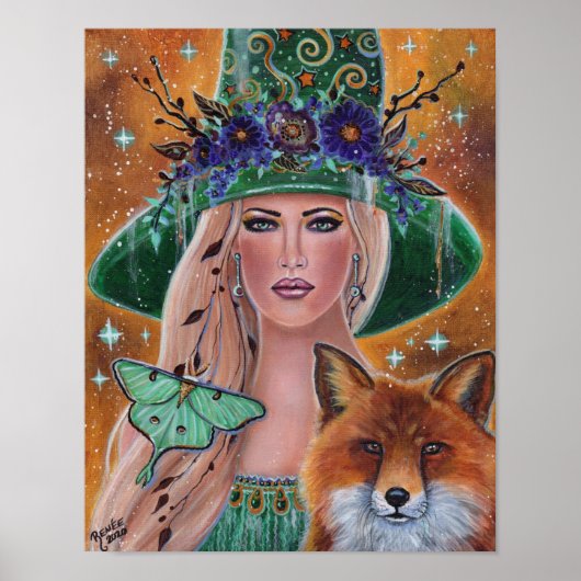 Noemi Halloween witch by Renee L. Lavoie ポスター (正面)