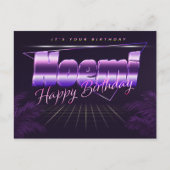 Noemi Name Vorname lila Postkarte Geburtstag ポストカード (正面)