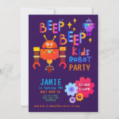 NOEON ROBOT 2nd誕生日パーティー男の子おもしろい 招待状 (正面)