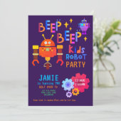 NOEON ROBOT 2nd誕生日パーティー男の子おもしろい 招待状 (スタンド正面)