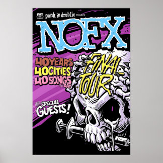 NOFX Final Tour REPRODUCTION Gig Poster Matte  Art ポスター