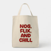 Nog Flix and Chill Funny Christmas Hang Out  トートバッグ (裏面)