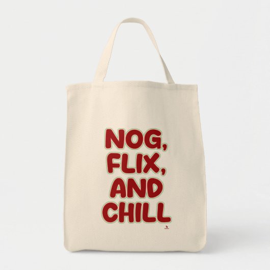 Nog Flix and Chill Funny Christmas Hang Out  トートバッグ (正面)