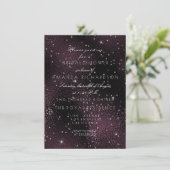 Noirバーガンディの銀製の星のブライダルのバチェロレッテ 招待状 (スタンド正面)