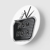 Noirフィルム ラウンド壁時計 (傾斜)