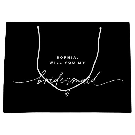 NOIRミニマリストのブライドメイド抱き枕 ラージペーパーバッグ (正面)