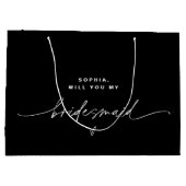 NOIRミニマリストのブライドメイド抱き枕 ラージペーパーバッグ (裏面)