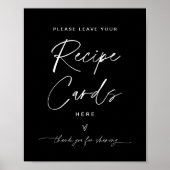NOIRレシピカードサインブラック – 離れお使いのレシピ ポスター (正面)