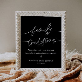 NOIR家族の伝統ベビーシャワーのサイン ポスター
