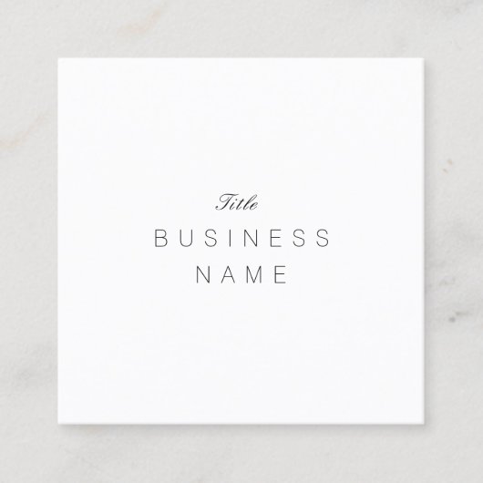 Noir専門のMinimaliste ÉléganteとBlanc スクエア名刺 (正面)