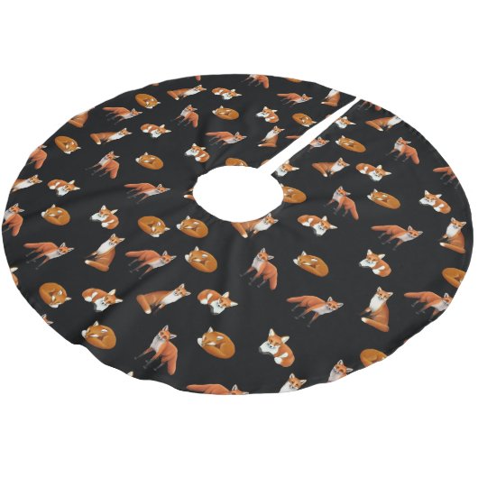 Noir小さいアカギツネのクリスマスツリーのスカート ブラッシュドポリエステルツリースカート (アングル)