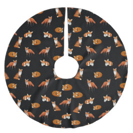 Noir小さいアカギツネのクリスマスツリーのスカート ブラッシュドポリエステルツリースカート