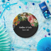 Noir花柄 ペーパープレート (パーティー)