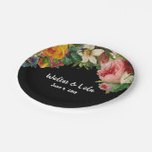 Noir花柄 ペーパープレート (アングル)