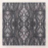 Noir Black Abstract Watercolor Art  ガラスコースター (正面)