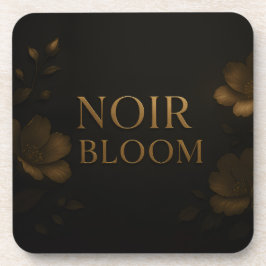 Noir Bloom アファメーション 時計 | エレガント ブラック マインドフル コースター