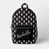 Noir Diamond Backpack – カスタマイズ可能なエッジ プリントバックパック (正面)