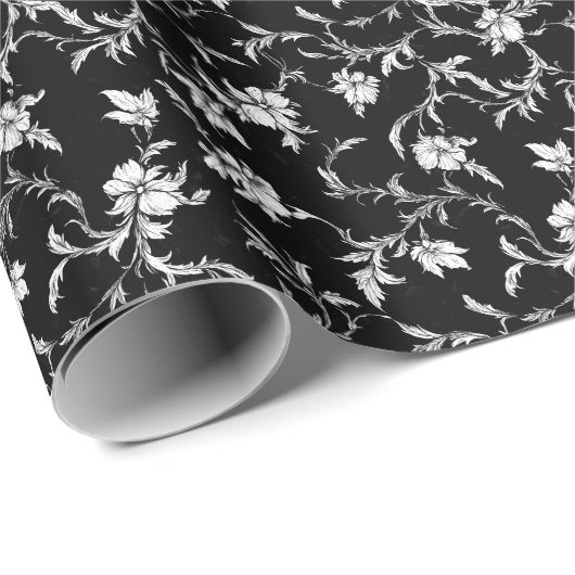 Noir Floral Vine Wrapping Paper ラッピングペーパー (ロールコーナー)