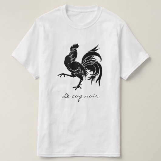 noir Le coq黒いオンドリ Tシャツ (デザイン正面)