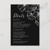 Noir Minimalist Black & White Botanical Details エンクロージャーカード (正面)