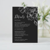 Noir Minimalist Black & White Botanical Details エンクロージャーカード (スタンド正面)