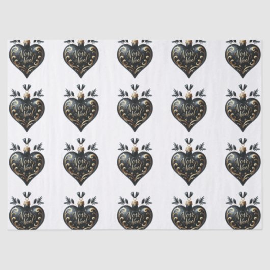 Noir Noel Heart Shaped Ornament Gift Tissue Paper 薄葉紙 (正面)