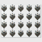 Noir Noel Heart Shaped Ornament Gift Wrap Paper ラッピングペーパー (フラット)