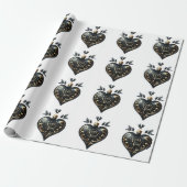 Noir Noel Heart Shaped Ornament Gift Wrap Paper ラッピングペーパー (アンロールド)