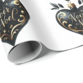 Noir Noel Heart Shaped Ornament Gift Wrap Paper ラッピングペーパー (ロールコーナー)