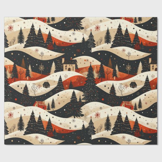 Noir Noël - House ラッピングペーパー (フラット)