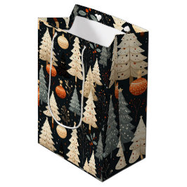 Noir Noël tree ミディアムペーパーバッグ