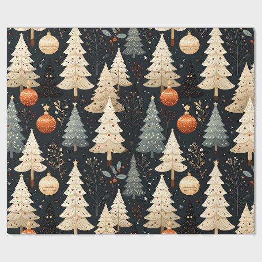 Noir Noël tree ラッピングペーパー (フラット)