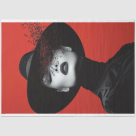 Noir Notes Lady in Black Music Notes Decompage 薄葉紙