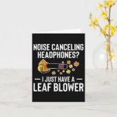 Noise Canceling Headphones_ Leaf Blower Autumn カード (黄色い花)
