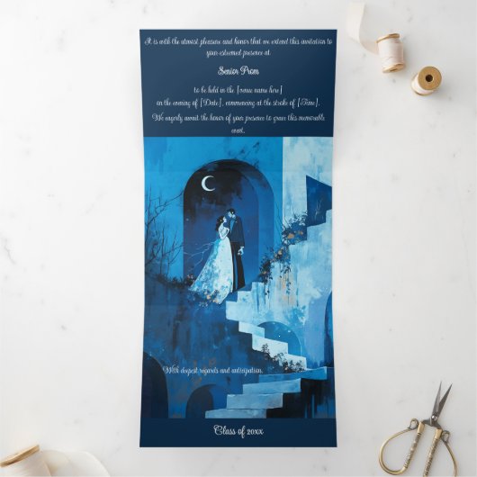noite da lua，プロムナイト 三つ折り招待状 (内部)