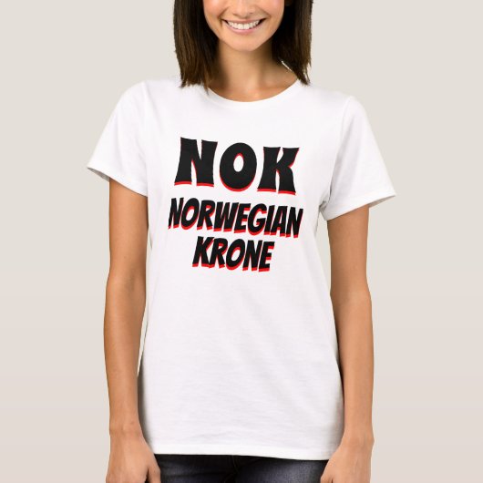 NOKノルウェークローネ白 Tシャツ (正面)