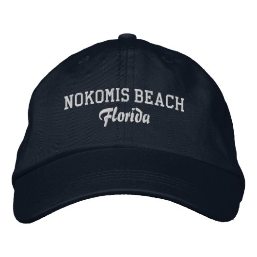 Nokomis Beach Florida Embroidered Baseball Hat 刺繍入りキャップ (正面)