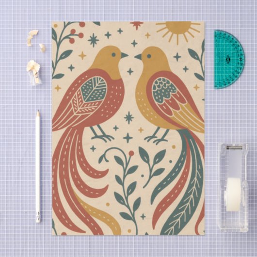 Nokshi Katha : Bird (Pakhi) 薄葉紙 (クラフト)