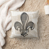 NOLAの地図とフルーアデリス枕 クッション (ブランケット)