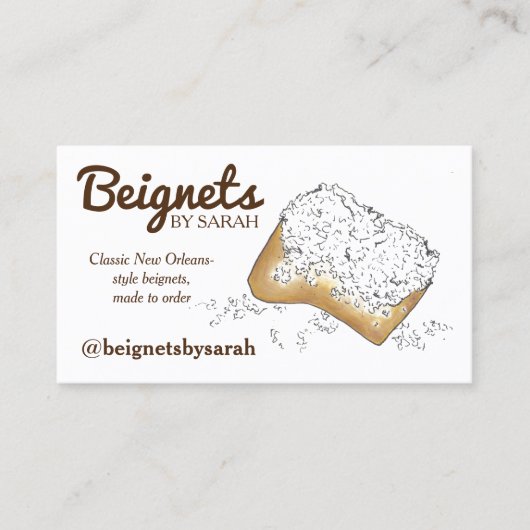 NOLAニューオリンズルイジアナBeignetsペストリーフード 名刺 (正面)