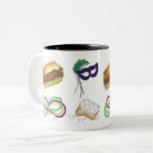 NOLAニューオーリンズマルディグラスビーズルイジアナ ツートーンマグカップ (正面左)